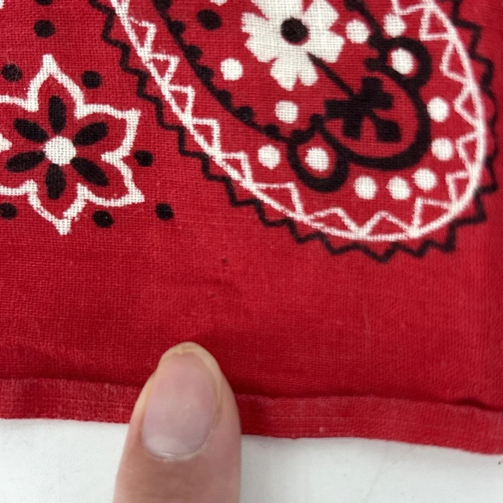 Vintage 60s FAST COLOR Red Bandana Elephant‎ Trunk Up Paisley Work Wear